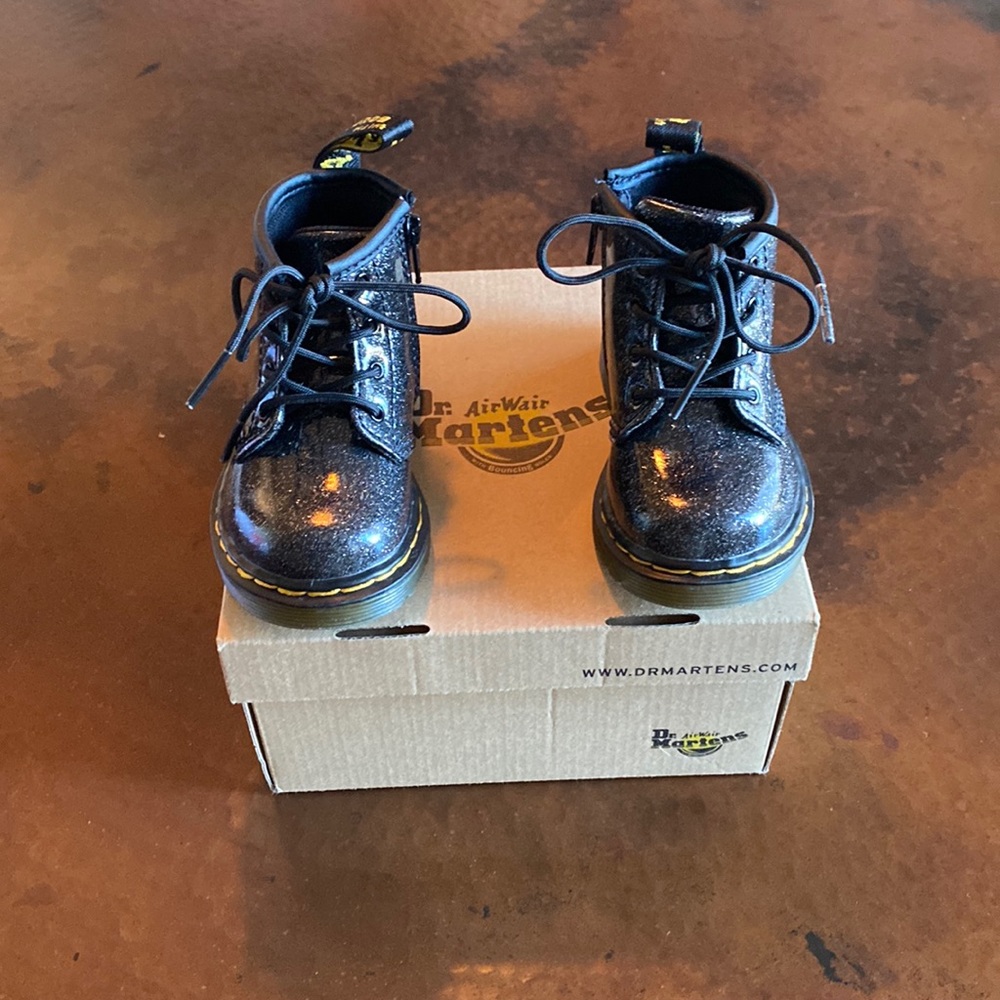 Euc coated glitter black dr martins air wait